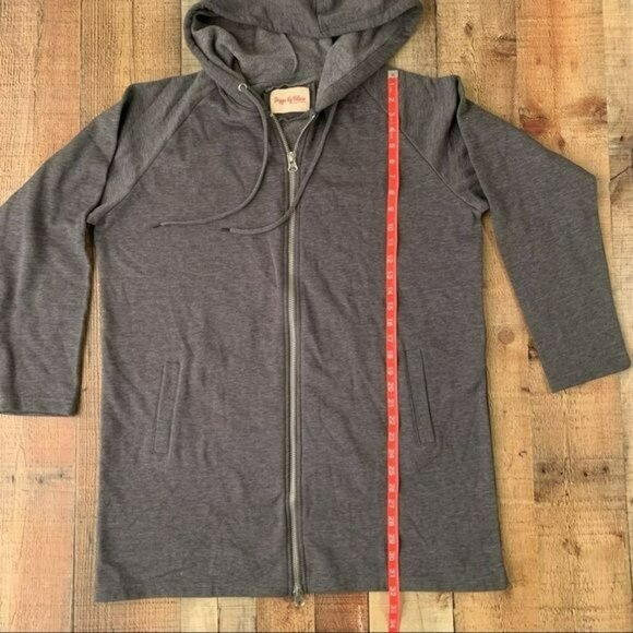 Design by Olivia Oversized Long Sleeve Zip Up Hoodie Tunic Sweatshirt Jacket M/L - Picture 3 of 8